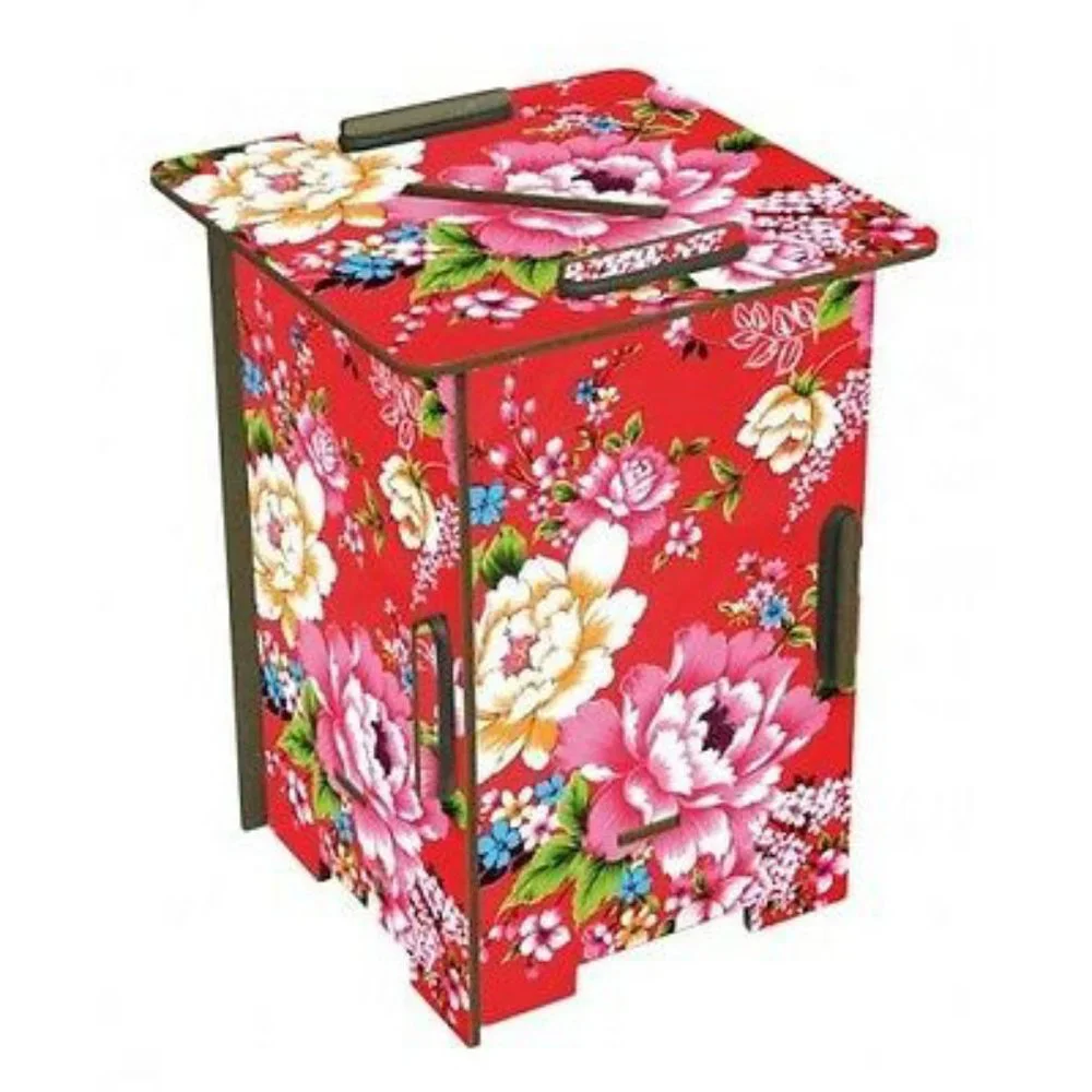 Werkhaus Twinbox Pen Holder Cup Piggy Bank DIY Wood Red Floral Cottage Germany